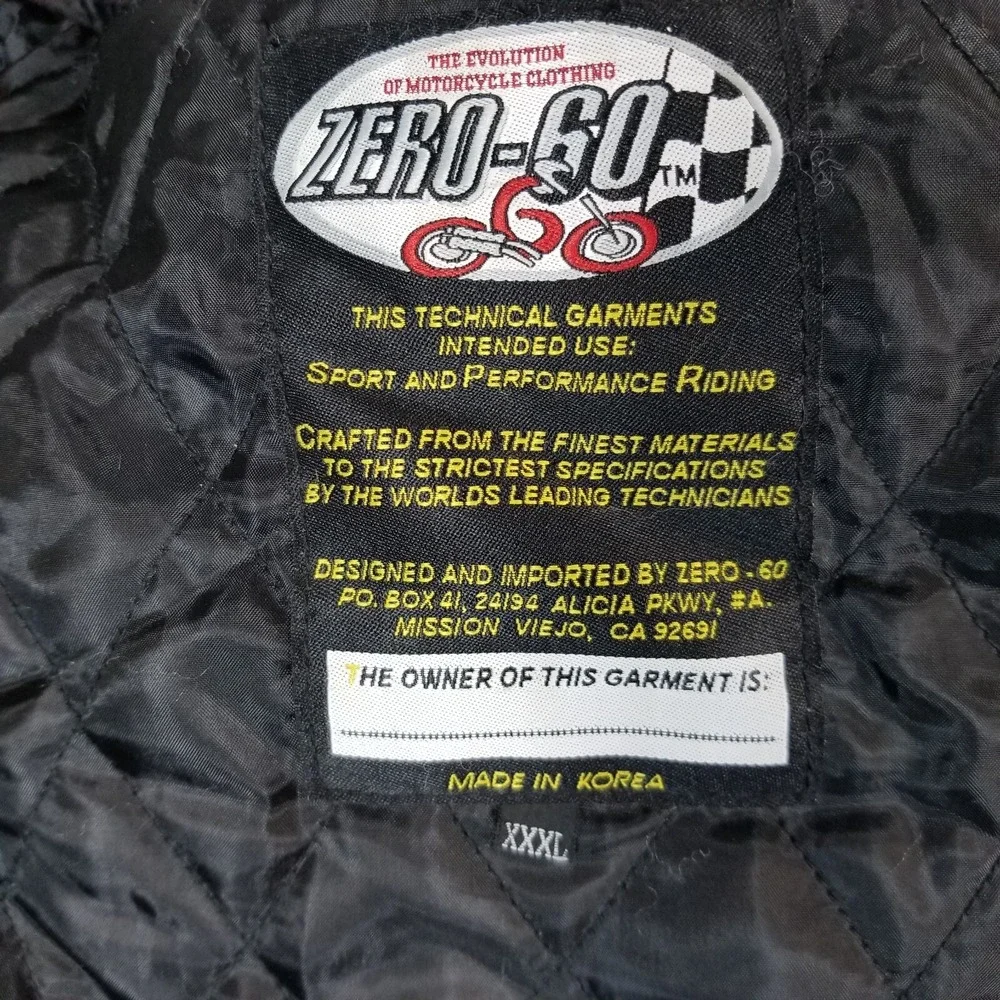 Zero-60 Flash Yellow/Black Textile/Leather Motorcycle Jacket Men's Sizes MD - XL